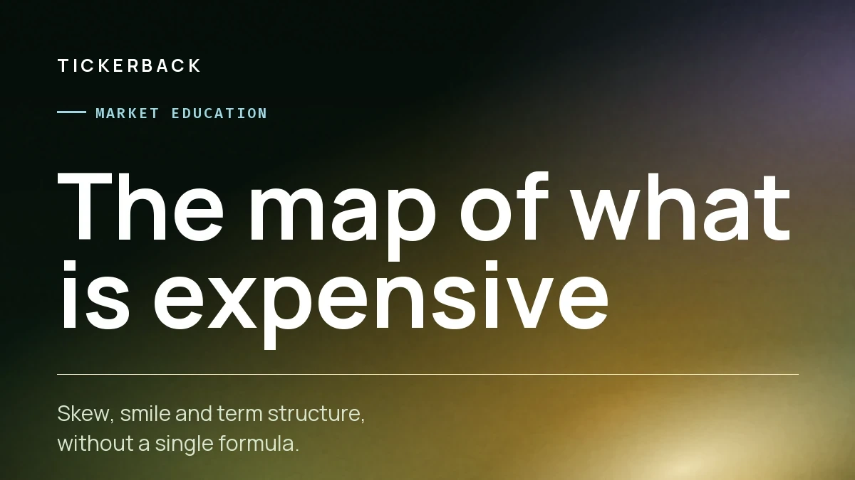Portada del artículo sobre fondo dorado con la marca Tickerback, la sección Educación de mercado y el rótulo «The map of what is expensive».