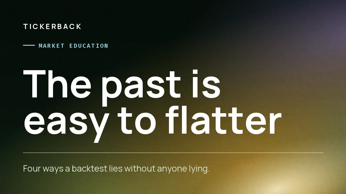 Portada del artículo sobre fondo dorado con la marca Tickerback, la sección Educación de mercado y el rótulo «The past is easy to flatter».